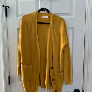Woman’s yellow button up sweater size xl by Eloise